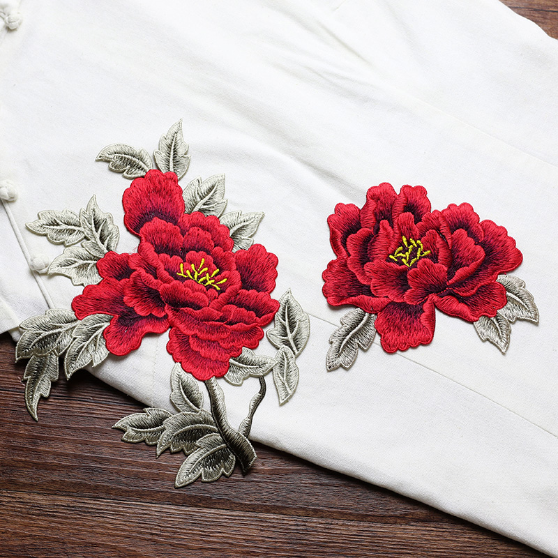 Photography Yellow - 1 Pair Red Pink Yellow Embroidery