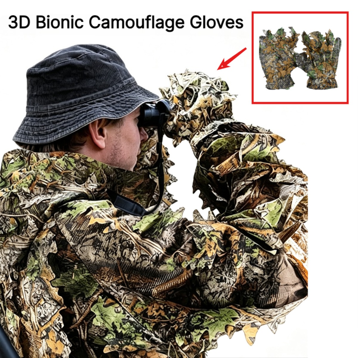 Photography Training - 3D Camouflage Leaf Hunting Gloves Sneaky