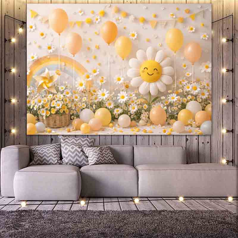 Cute Yellow Daisy Balloon Rain - đánh giá và giá Photography Yellow