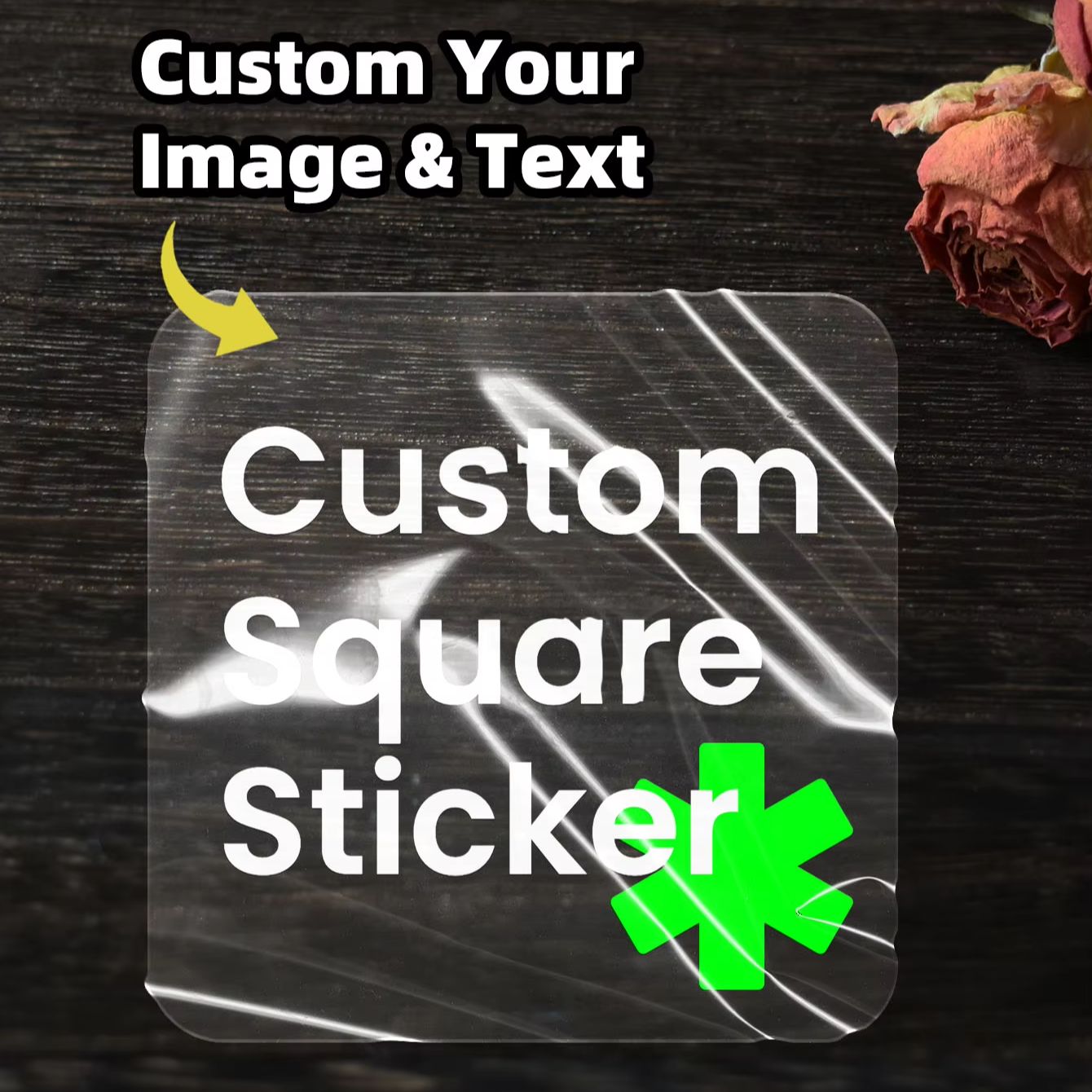 Custom 4cm Square Clear Sticke - đánh giá và giá Photography Logo
