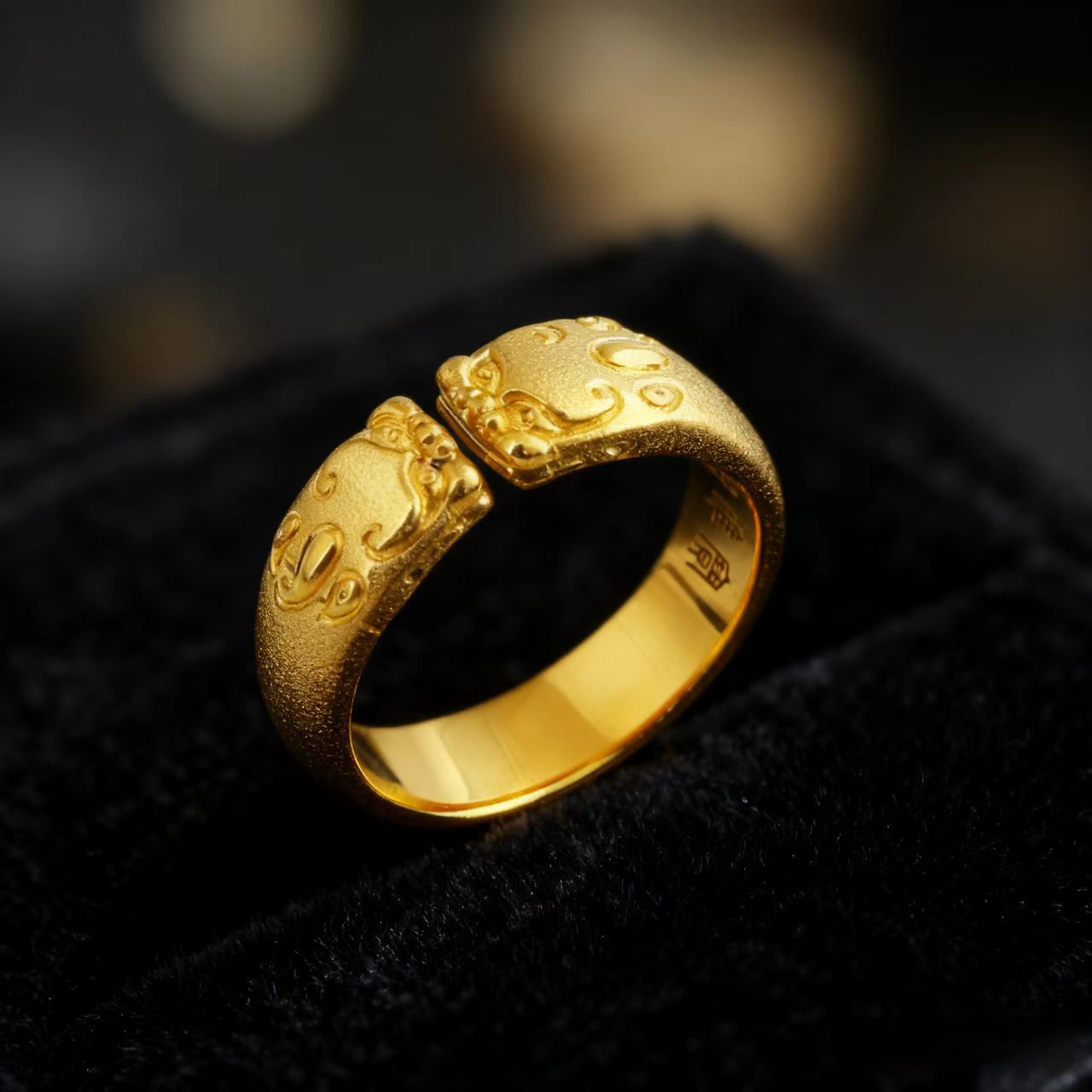 Pixiu Open Ring Couple's 24K G - đánh giá và giá Photography Yellow
