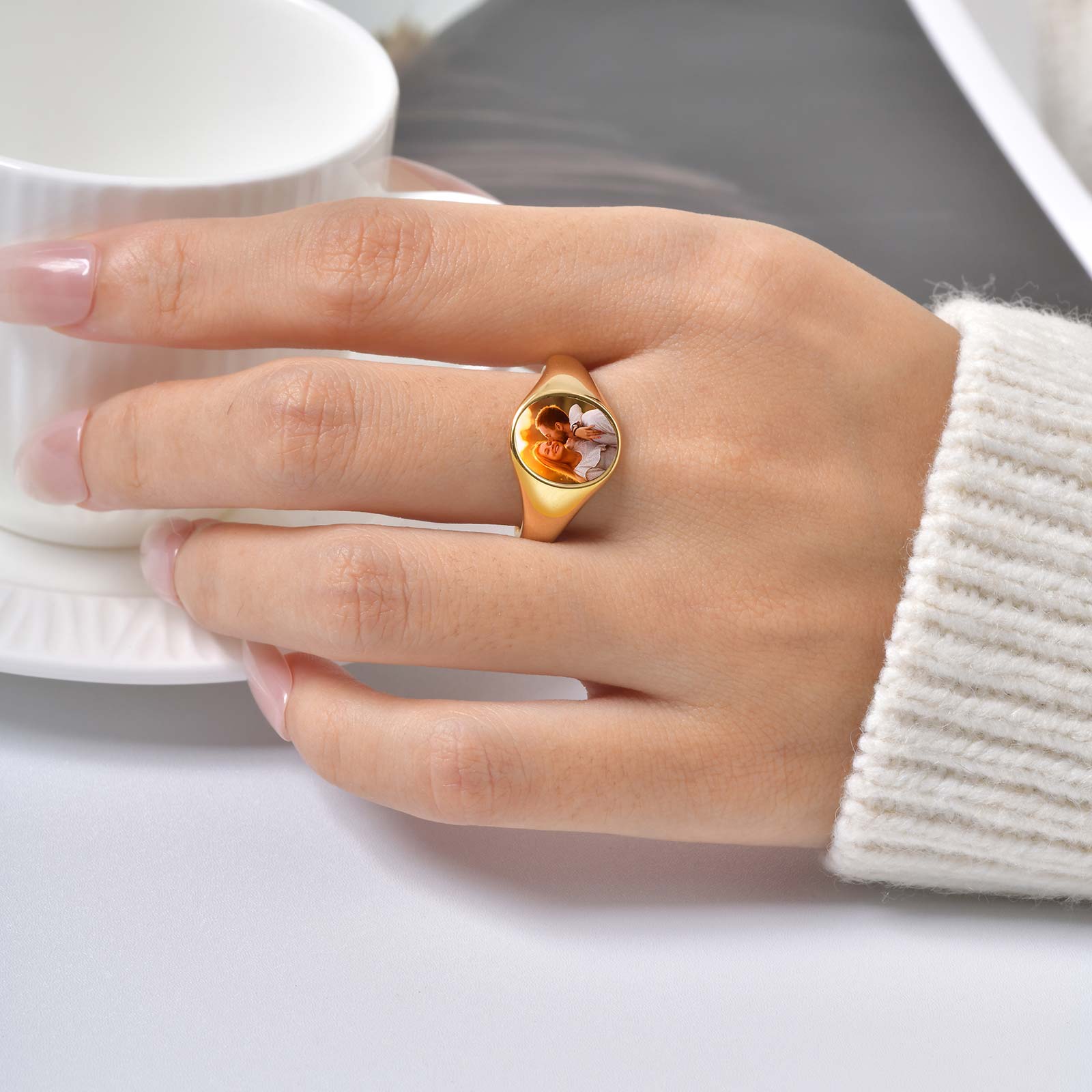 Custom Photo Signet Ring for W - đánh giá và giá Photography Logo
