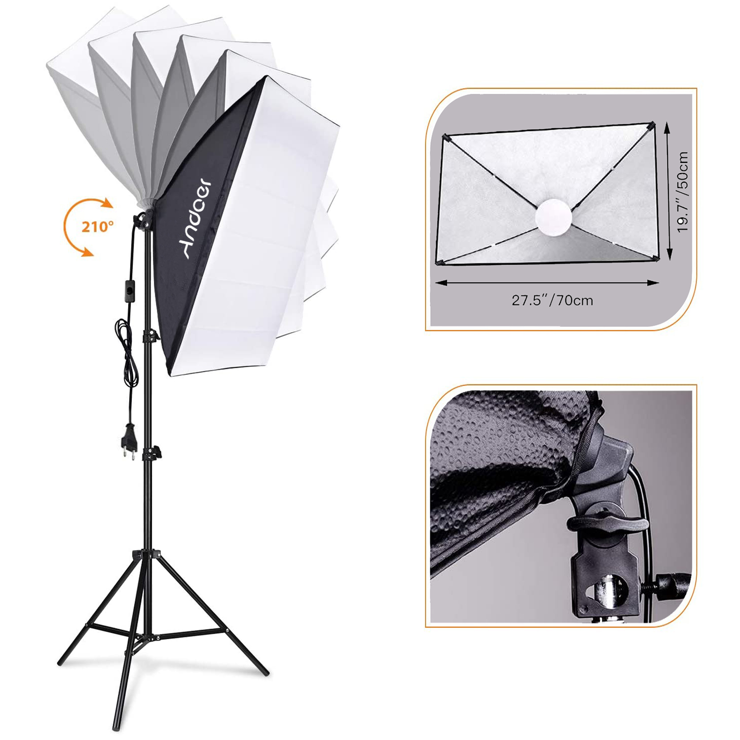 Andoer Softbox Lighting Set St - đánh giá và giá Photography Umbrella Lighting Kit