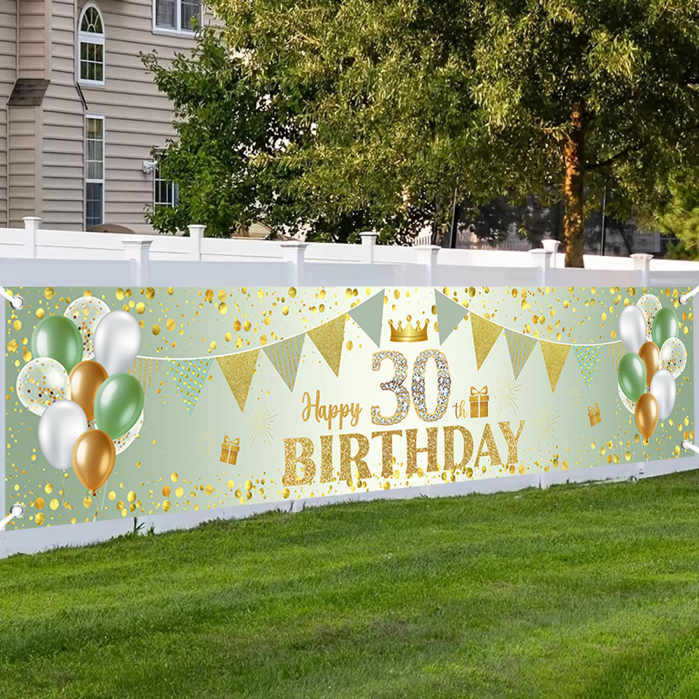 Golden Green Birthday Banner f - đánh giá và giá Photography Aesthetic
