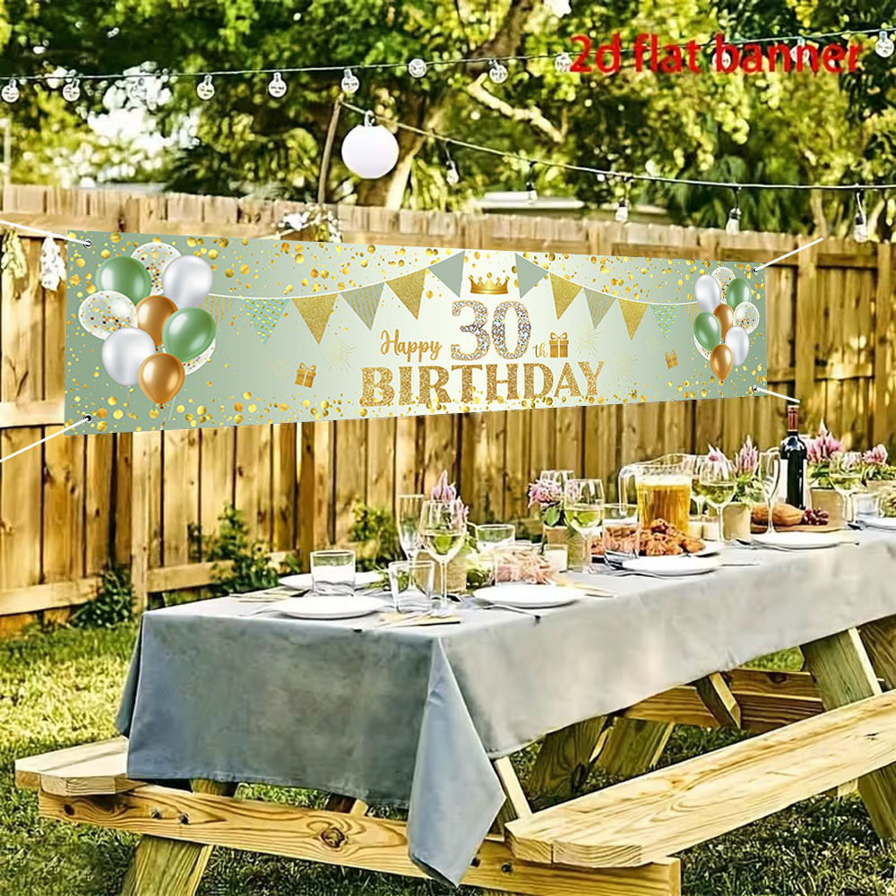 Golden Green Birthday Banner f - đánh giá và giá Photography Aesthetic