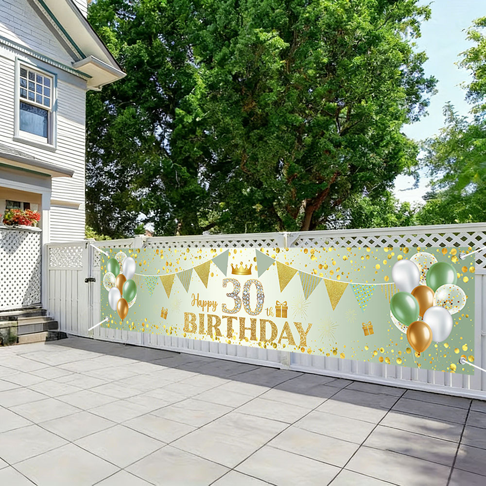Golden Green Birthday Banner f - đánh giá và giá Photography Aesthetic