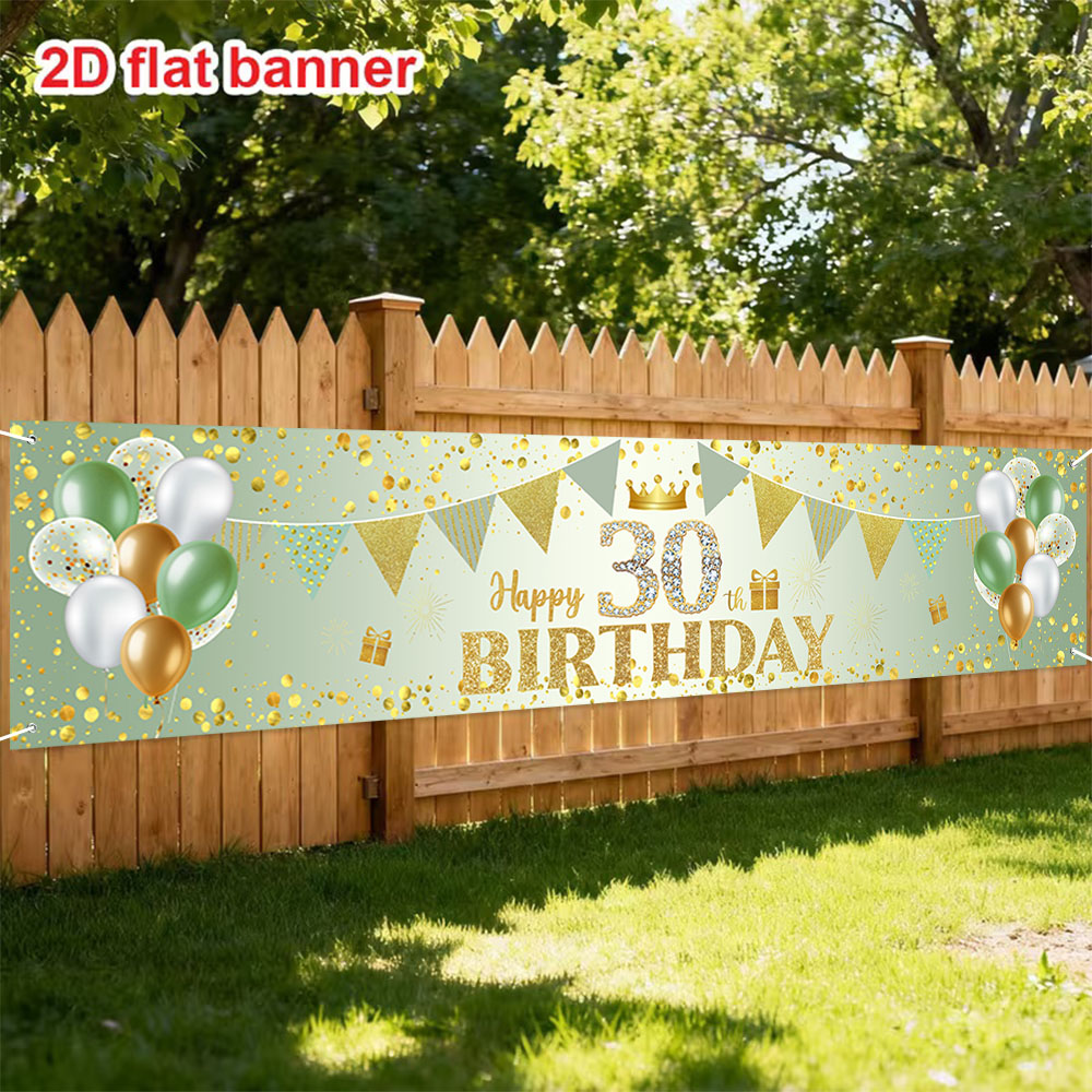 Golden Green Birthday Banner f - đánh giá và giá Photography Aesthetic